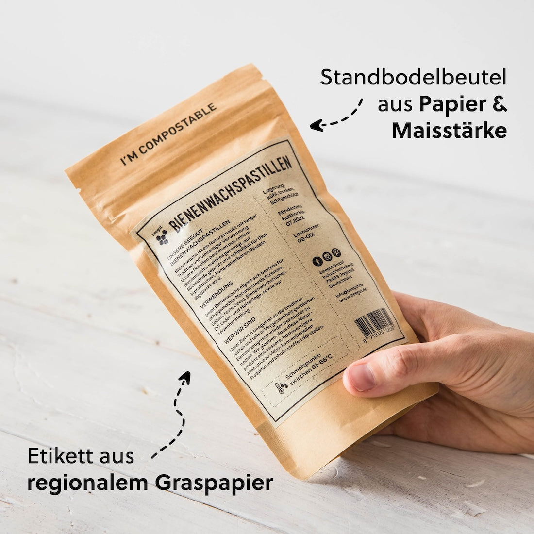 Nachhaltig & Sozial=>In einer deutschen Werkstatt für Menschen mit Behinderung abgefüllt – für kurze Wege und soziale Verantwortung vor Ort.