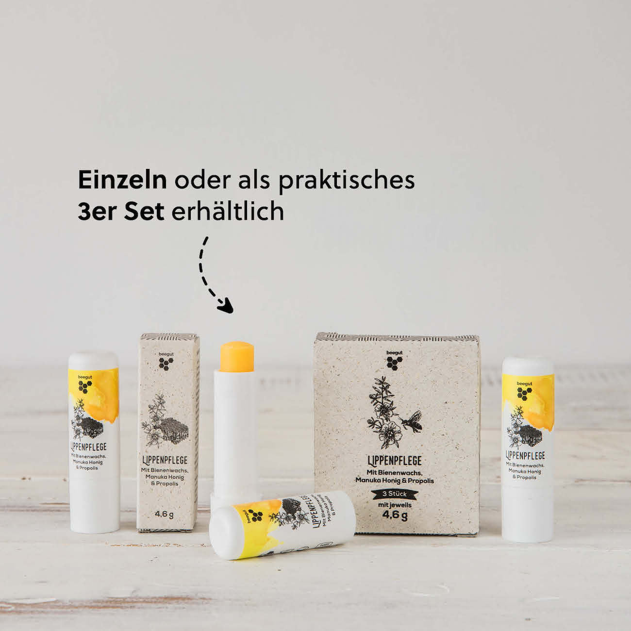 Lippenbalsam mit Bienenwachs, Propolis & Manuka Honig