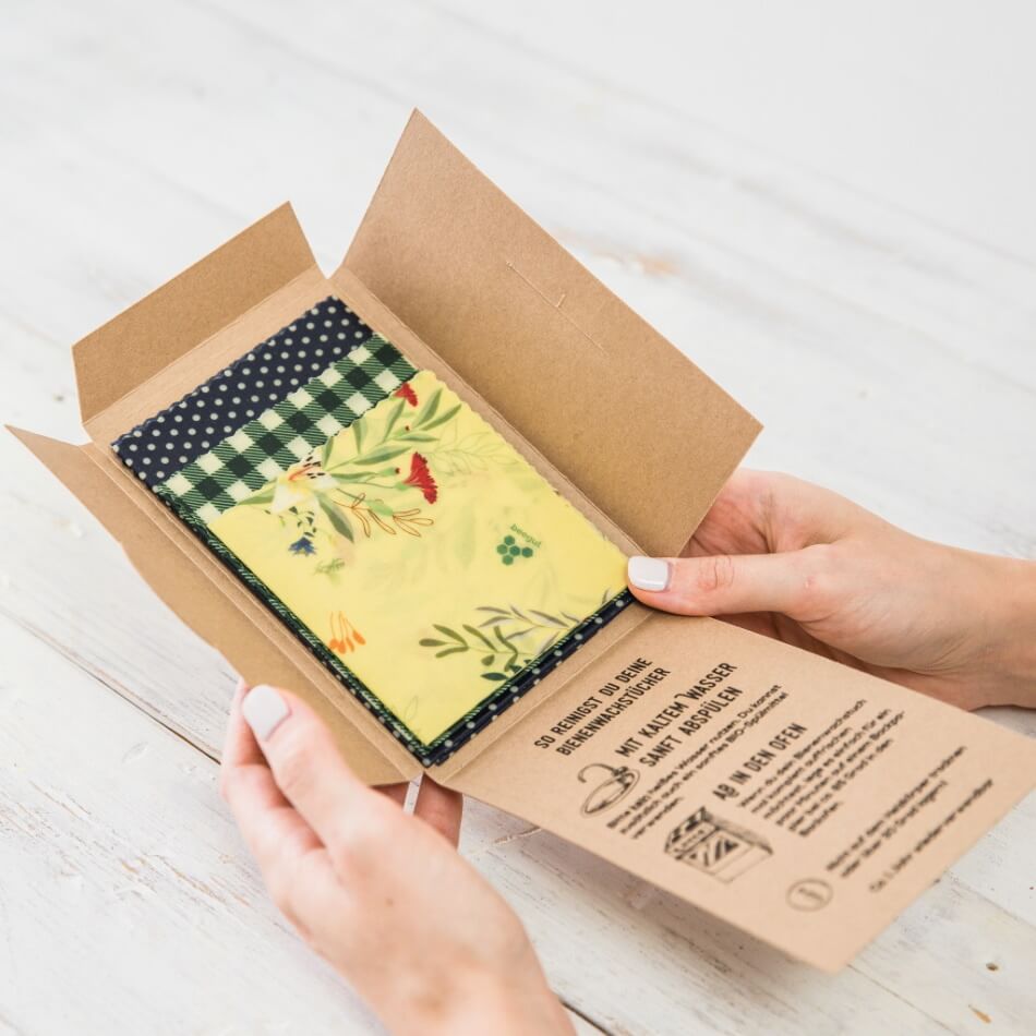 Bienenwachstuch Set mit drei Größen (S,M,L)