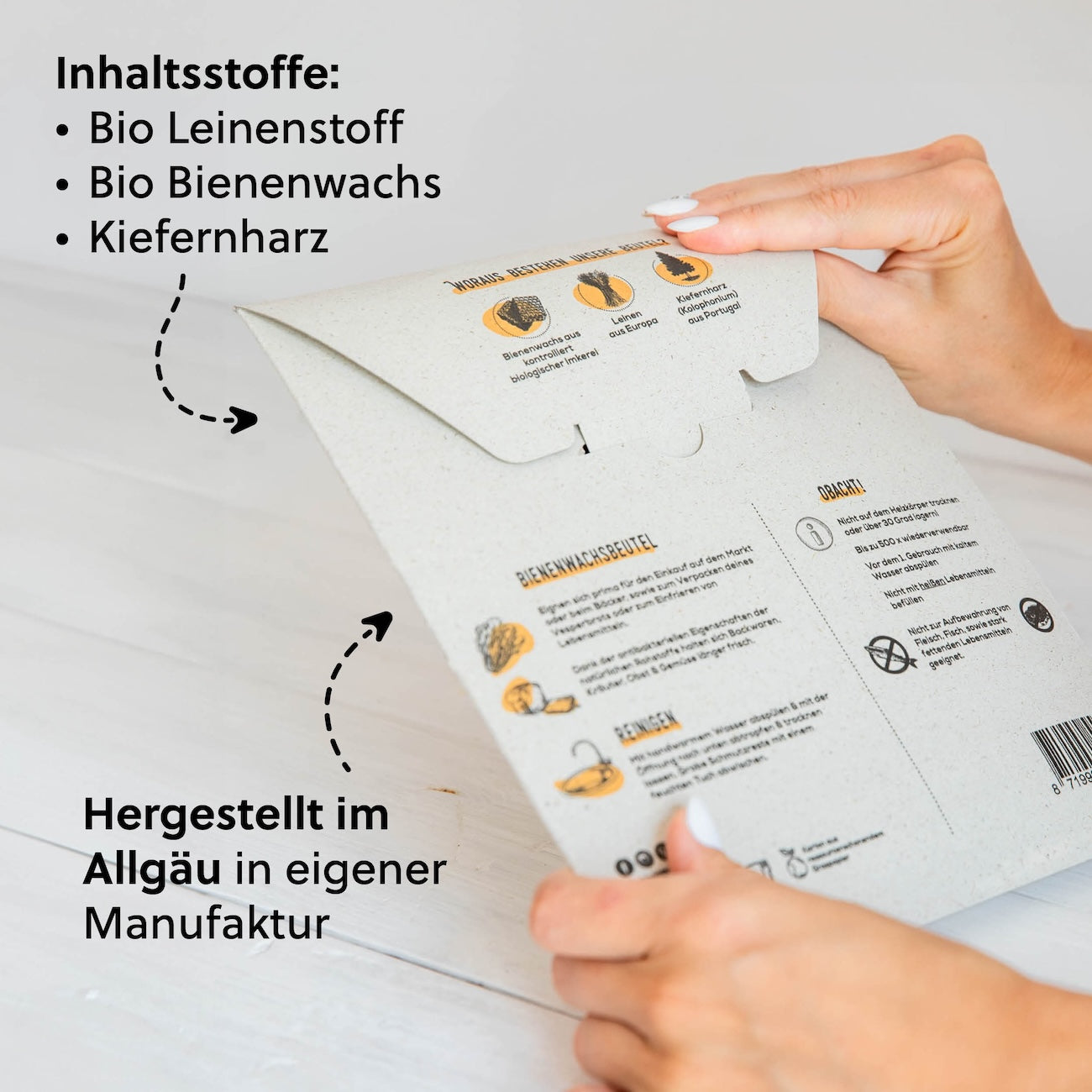 Bienenwachstuchbeutel Leinen