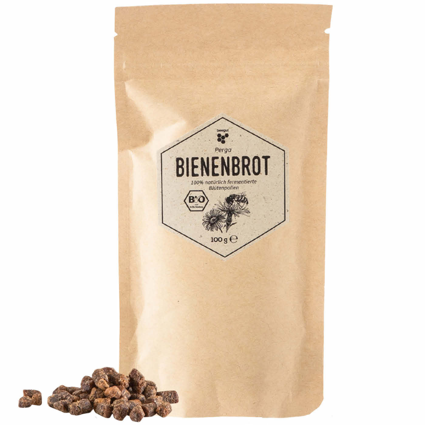 Die Nährstoffquelle der Bienen=>Die fermentierten Blütenpollen (auch: Perga oder Bienenbrot) sind viel mehr als ein kleiner Snack. Sie sind eine Quelle reichhaltiger Nährstoffvielfalt. Herausragende Qualität, ohne Zusätze, vollkommen naturbelassen.