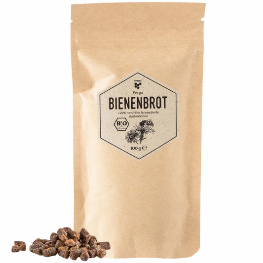 Die Nährstoffquelle der Bienen=>Die fermentierten Blütenpollen (auch: Perga oder Bienenbrot) sind viel mehr als ein kleiner Snack. Sie sind eine Quelle reichhaltiger Nährstoffvielfalt. Herausragende Qualität, ohne Zusätze, vollkommen naturbelassen.