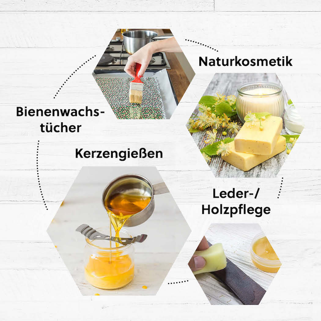 Perfekt für DIY Projekte=>Dank der praktischen Pastillen lässt sich das Bienenwachs genau dosieren und leicht einschmelzen. 