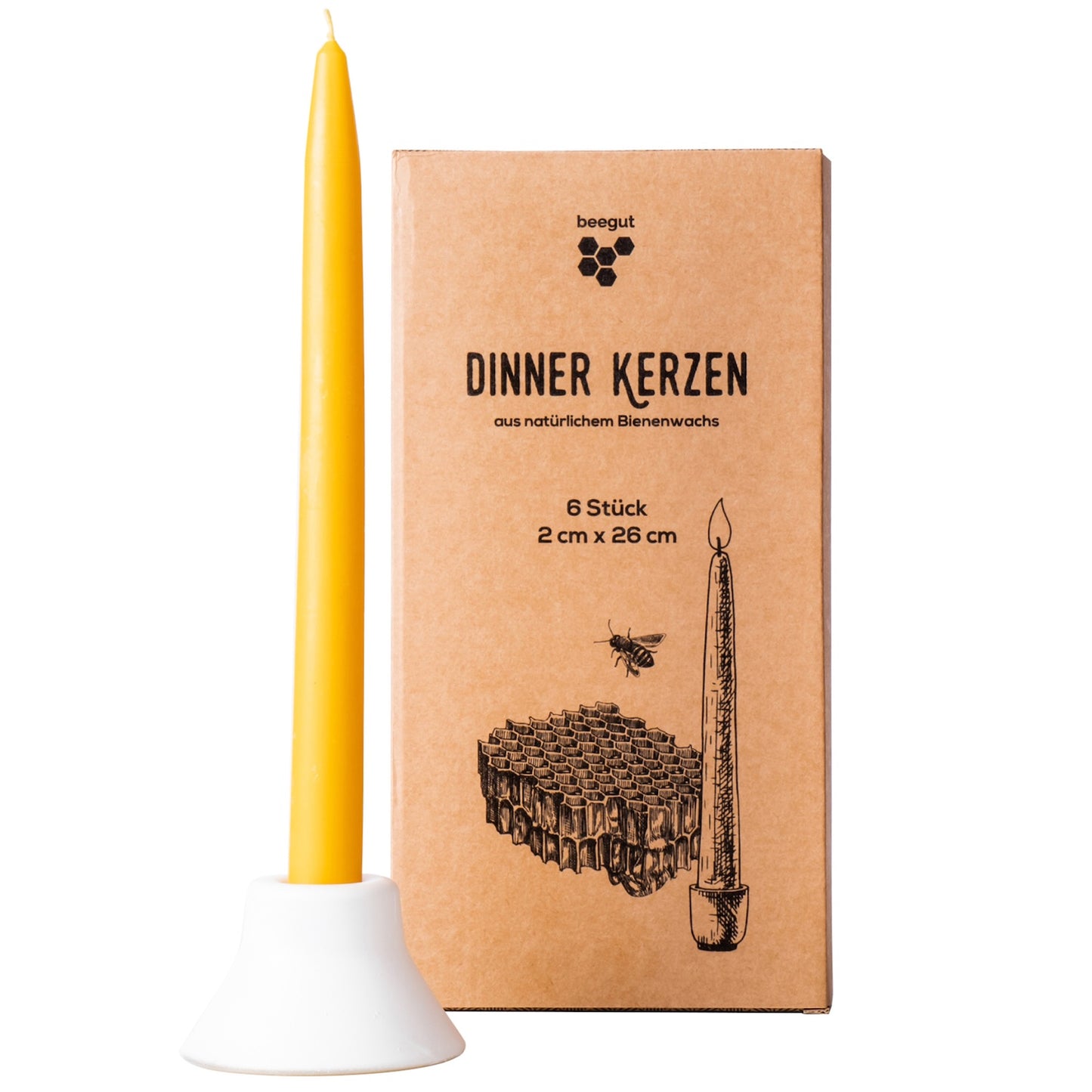 Dinnerkerzen aus Bienenwachs=>Das Kerzenlicht von Bienenwachskerzen zaubert eine wohlige Atmosphäre - Gemütlichkeit und Behaglichkeit pur auch für dein Zuhause!