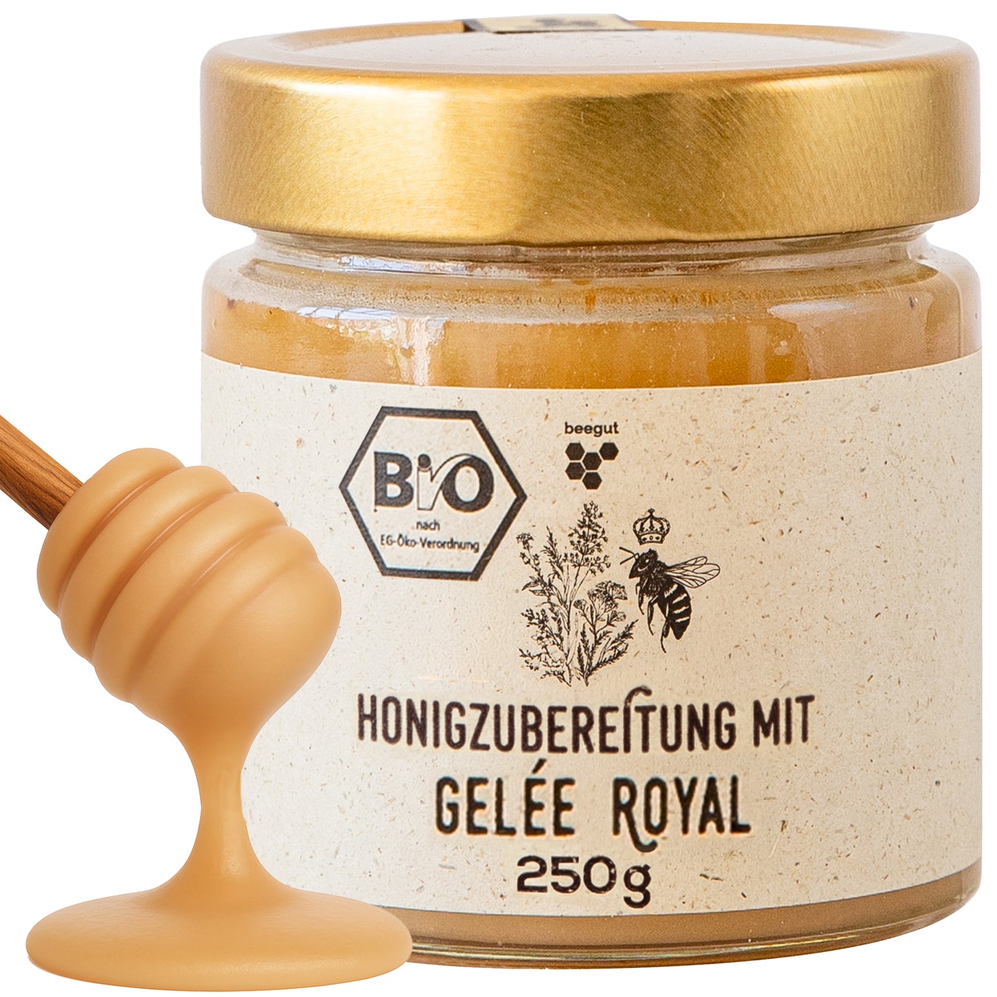 Bio Gelee Royal genießen=>Wir kennt es nicht? Gelee Royal wird hoch geschätzt, doch die Einnahme ist keine Geschmacksfreude. Genau dafür haben wir diesen Honig gemacht!