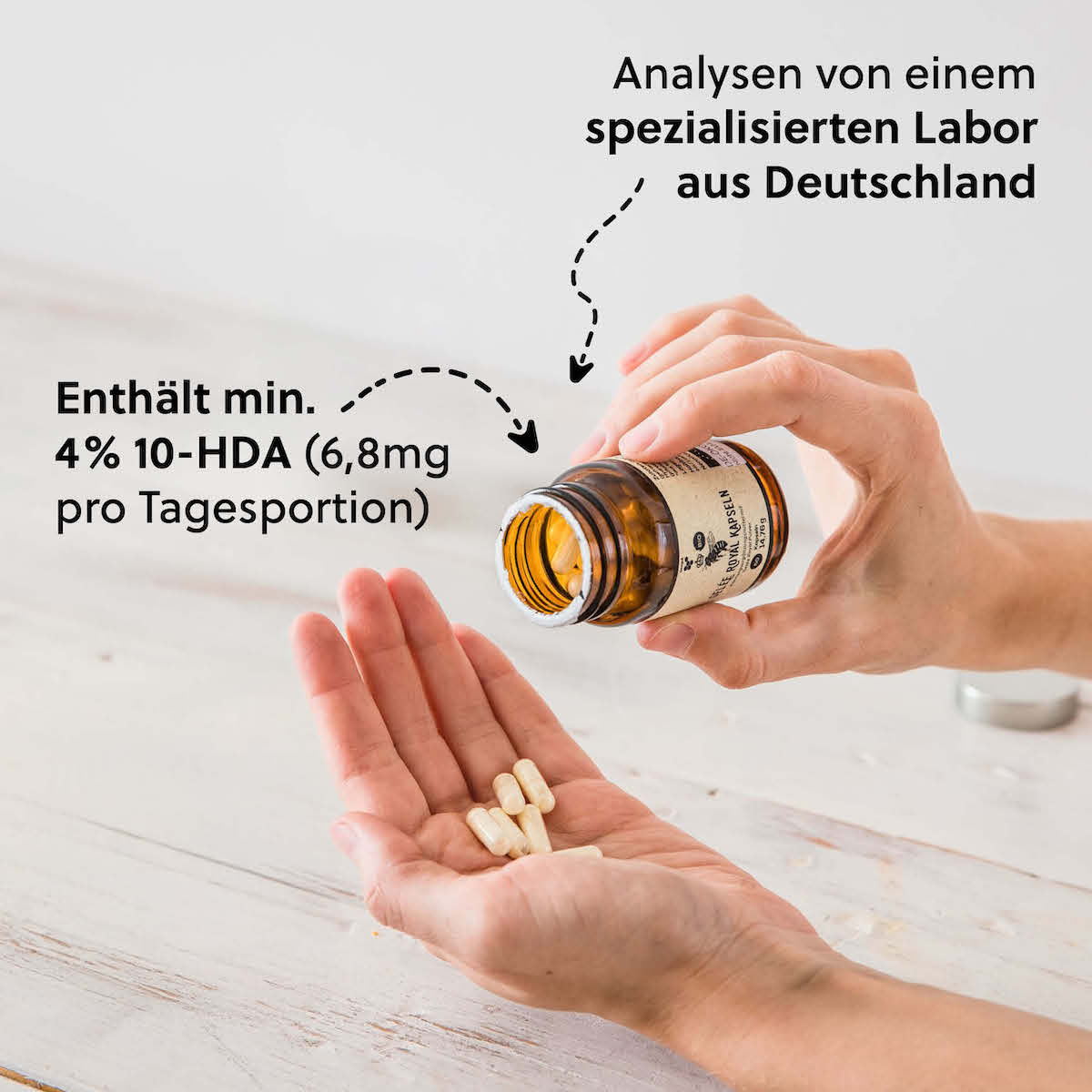 Unser Qualitätsversprechen=>Jede Charge analysiert und verkapselt in Deutschland geben Dir die Sicherheit für ein rückstandsfreies Naturprodukt. 