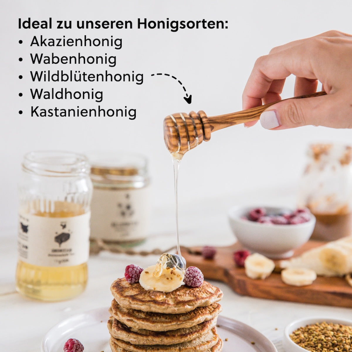 Perfekt geeignet für flüssige Honige=>Cremig gerührte Honige sind eher ungeeignet, da sie kaum tropfen und sich deswegen in den Rillen festsetzen können.