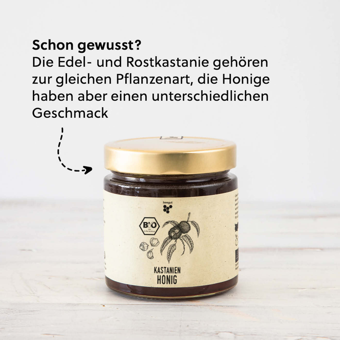 Von Bio-Imker aus Ungarn=>Der Kastanienhonig stammt von bio zertifizierten Imker-Kooperationen aus naturbelassenen Regionen Ungarns.