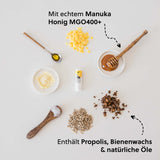 Lippenbalsam mit Bienenwachs, Propolis & Manuka Honig