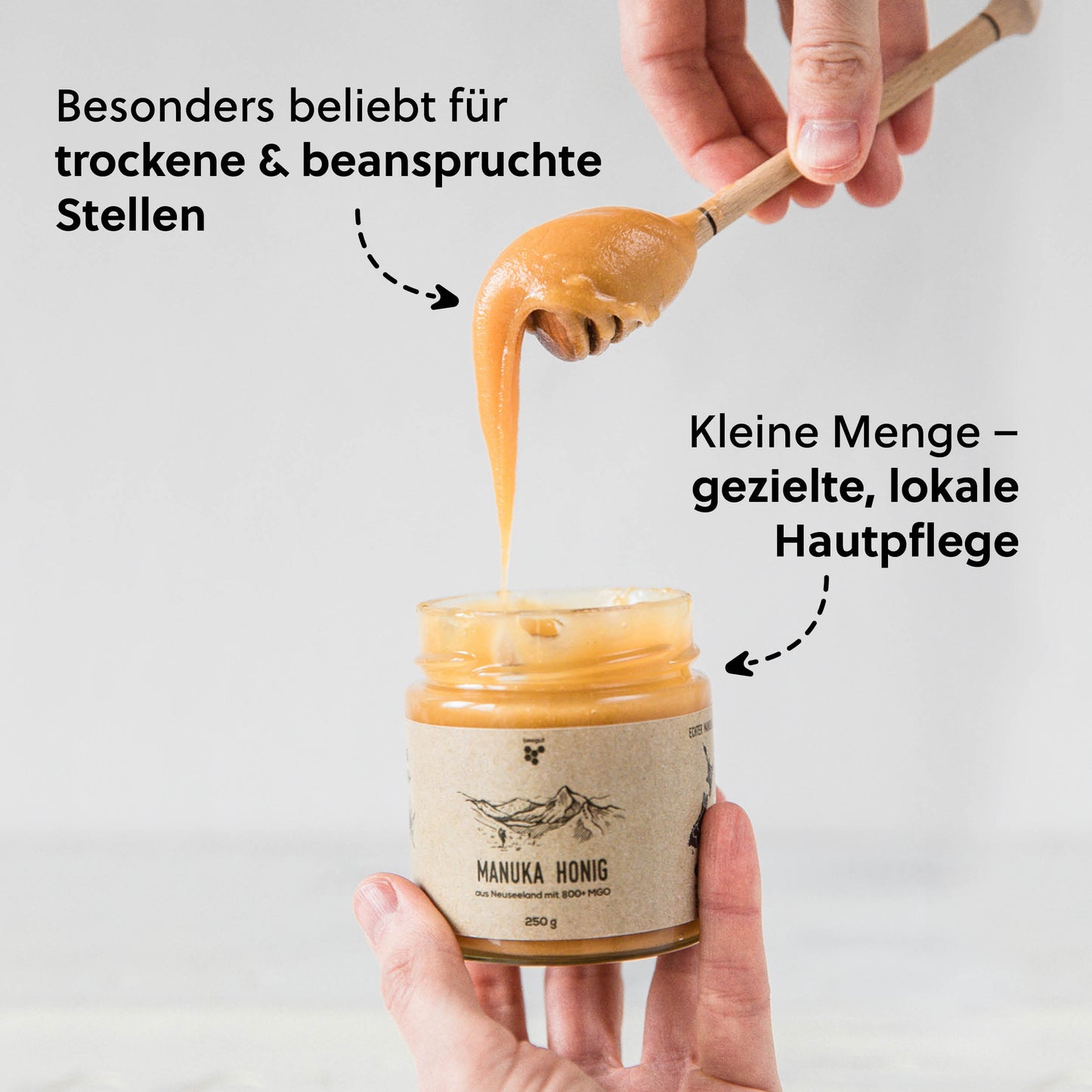 Beliebt in der Naturkosmetik=>Der Manuka Honig kann bei kleineren Wunden & Verletzungen sowie bei Hautunreinheiten unterstützend und pflegend eingesetzt werden.