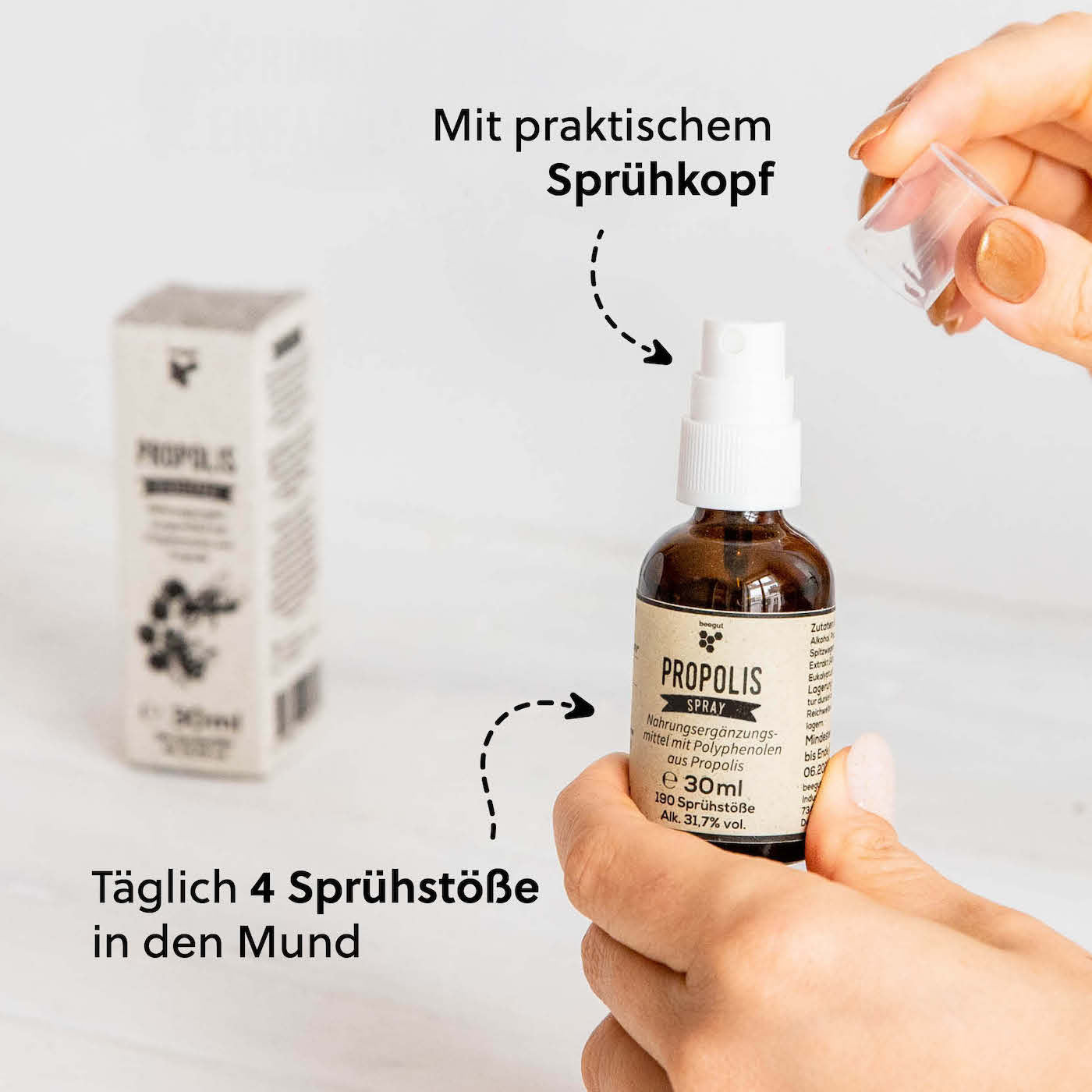 Einfache Dosierung=>Die handliche 30ml-Sprühflasche ist der ideale Begleiter für unterwegs und sorgt stets für frischen und hygienischen Mund- und Rachenraum.