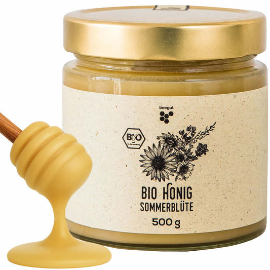 Der Geschmack des Sommers im Glas=>Sommerblütenhonig verwöhnt mit seinem harmonischen, lieblich-blumigen Aroma und ist der perfekte Begleiter für alle, die den Geschmack des Sommers lieben.