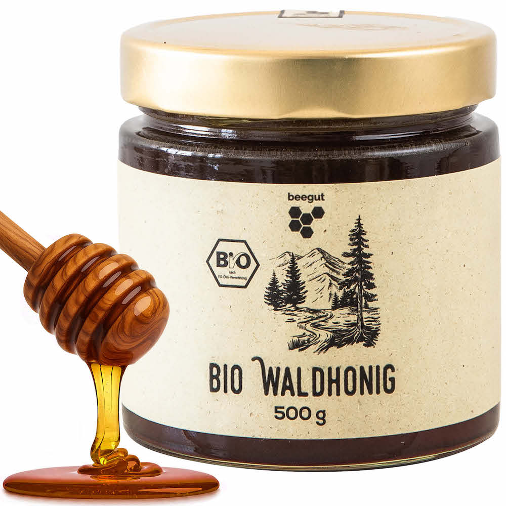 Charakteristisch würziger Geschmack=>Waldhonig überzeugt mit einem intensiven, vollmundigen Geschmack, der oft als würzig, malzig und leicht harzig beschrieben wird – eine aromatische Tiefe, die ihn deutlich von mildem Blütenhonig abhebt.