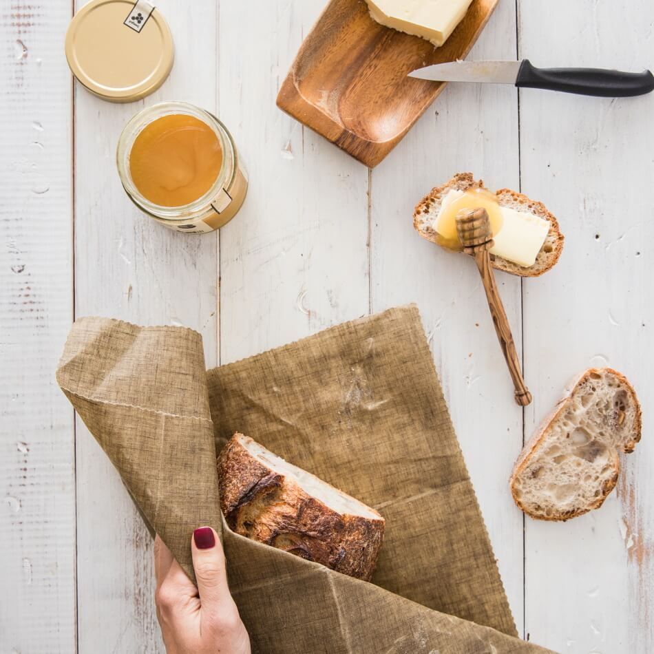 Leinen Bienenwachs Brottuch, 46 x 60cm