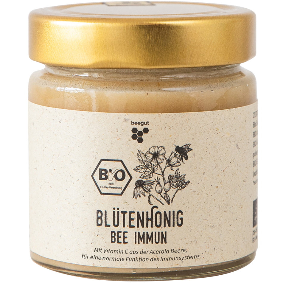 Honig trifft “Bee Immun Pulver”=>Unsere bewährte “Bee Immun” Rezeptur auch im leckeren Honig. Profitiere von der Kombination aus Bienenprodukten und natürlichen Pflanzenextrakten. 