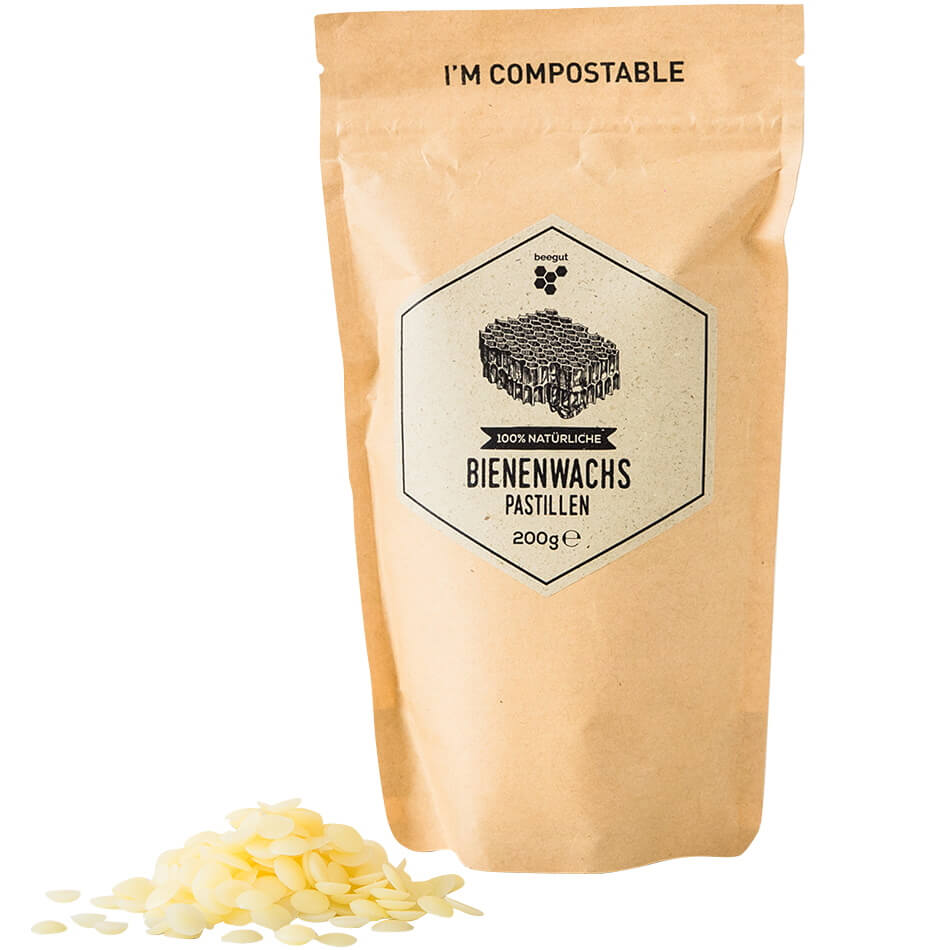 Natürlich & vielseitig einsetzbar=>Bienenwachs ist ein vielseitiger, natürlicher Rohstoff, der durch seine pflegenden und schützenden Eigenschaften in vielen Bereichen wie Kosmetik, Haushalt und DIY-Anwendungen geschätzt wird.