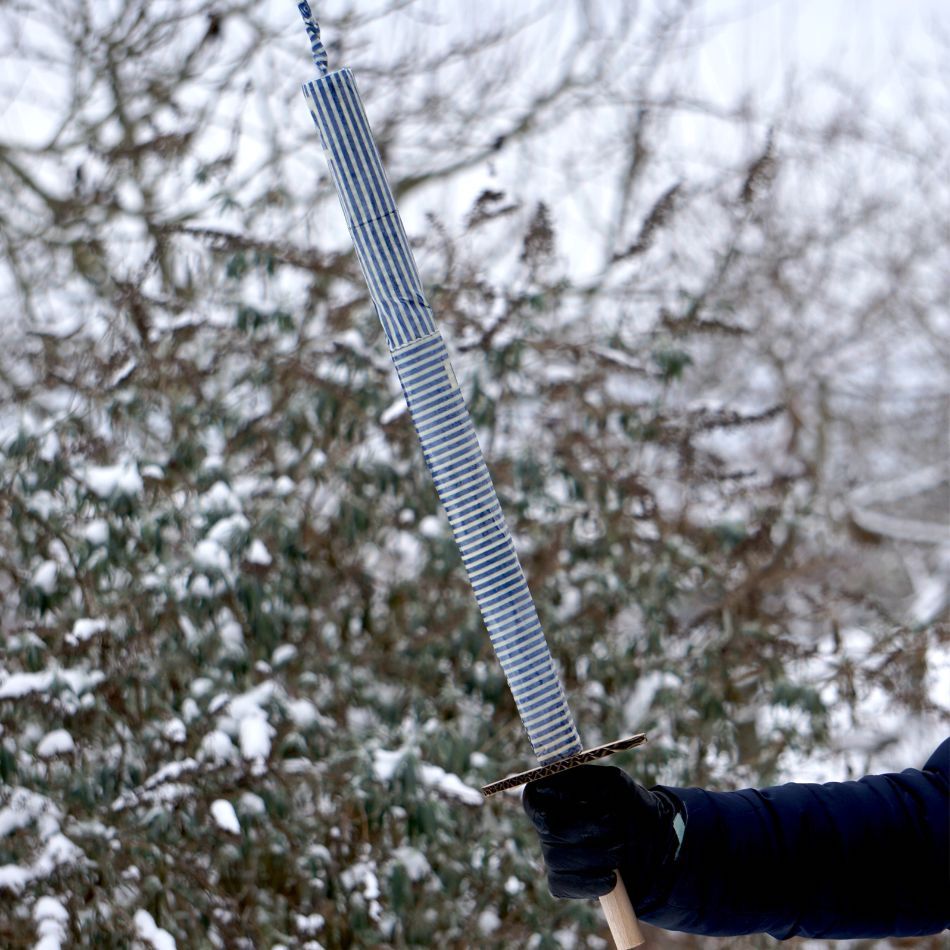 Fackeln aus Bienenwachstuchresten, 2 Stück